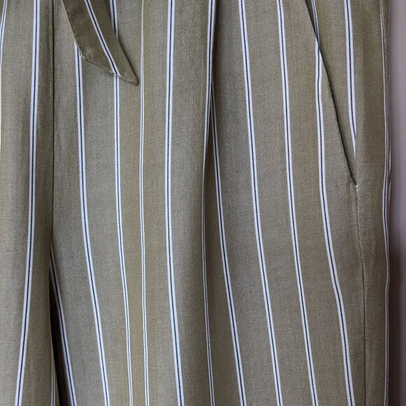 Zara Striped Paper Bag Cropped Pants - Picture 6 of 11